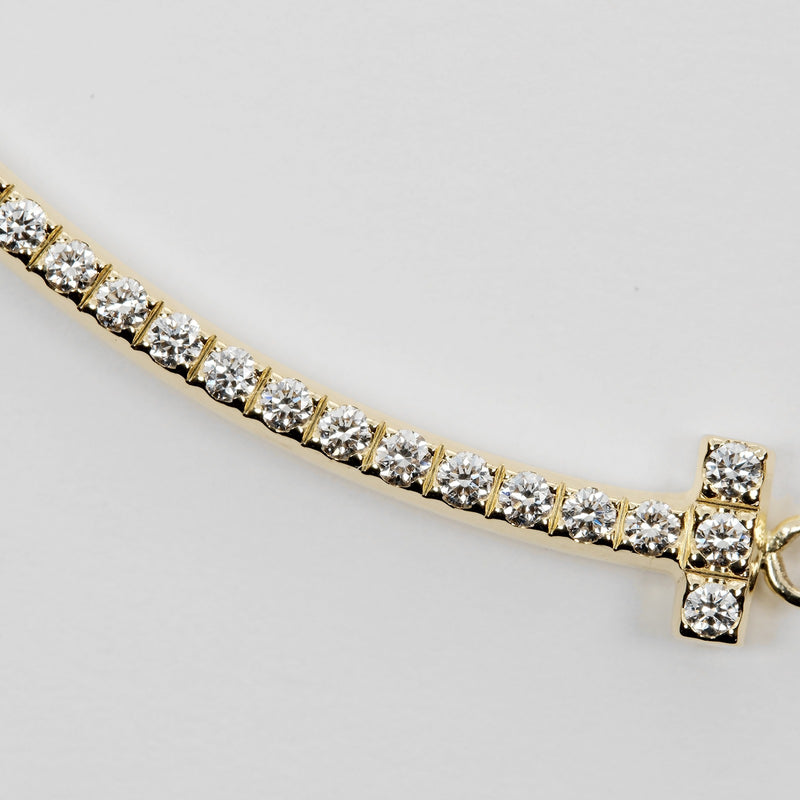 [Tiffany & co.] Tiffany 
 T Smile Pequeño collar 
 K18 Gold Yellow Gold x Diamond aproximadamente 2.21g T Smile Small Ladies A Rank