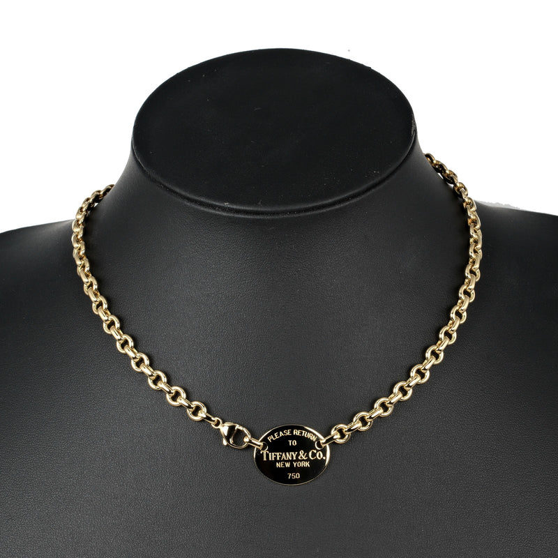[Tiffany & co.] Tiffany 
 Regreso collar de Tiffany Obaltag 
 K18 Oro amarillo aproximadamente 43.57 g Regreso a Tiffany & Co. óvalo damas un rango