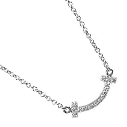 [Tiffany & co.] Tiffany 
 T Smile Mini Collar 
 K18 White Gold X Diamond aproximadamente 2.36 g tm Smile mini damas un rango