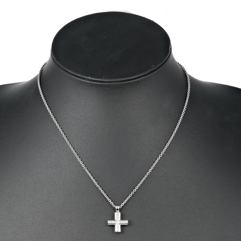 [bvlgari]保加利 
 希腊十字项链 
 K18白金约8.83克希腊十字架女士