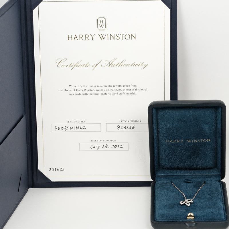 [Harry Winston] Harry Winston 
 Lily Cluster Mini Necklace 
 PT950 Platinum x Diamond about 5.97g Lily Cluster MINI Ladies A Rank