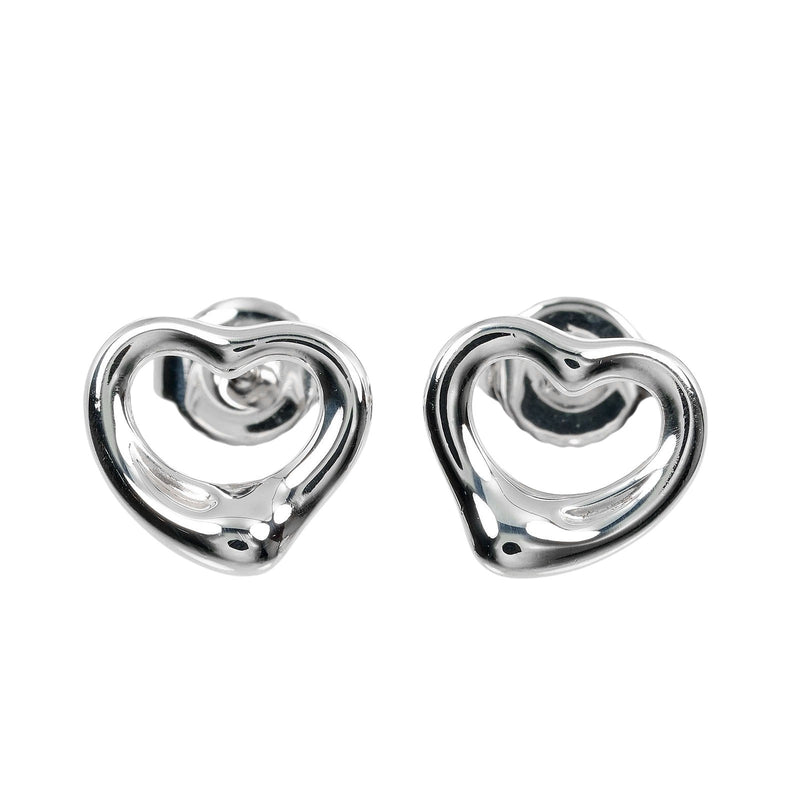 [Tiffany & co.]TIFFANY&Co. Open Heart Earrings Silver 925 Approximately 1.87g Open Heart Ladies A Rank