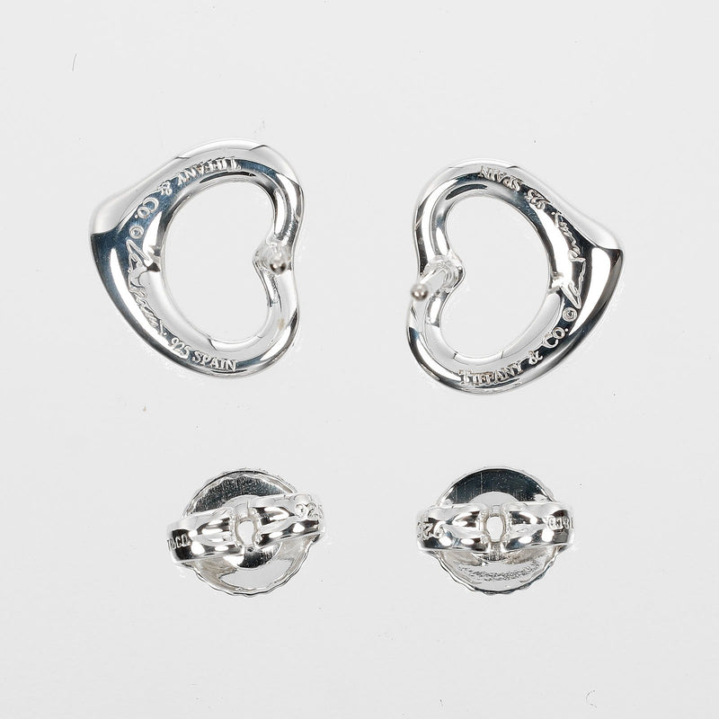 [Tiffany & co.]TIFFANY&Co. Pendientes de corazón abierto Silver 925 aproximadamente 1.87 g de corazón abierto Damas A Rank