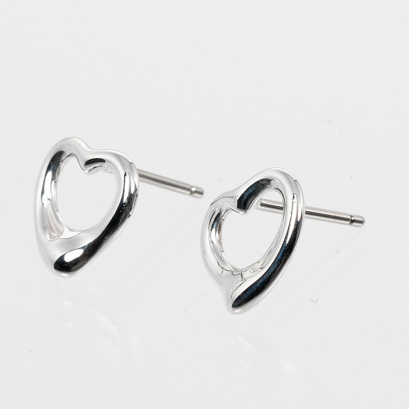 [Tiffany & co.]TIFFANY&Co. Pendientes de corazón abierto Silver 925 aproximadamente 1.87 g de corazón abierto Damas A Rank