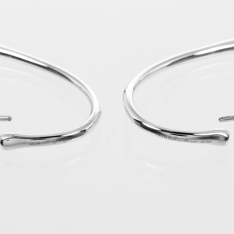 [Tiffany & co.]TIFFANY&Co. Open Heart Medium Hoop Earrings Silver 925 Approximately 5.6g Open Heart Medium Hoops Ladies A Rank