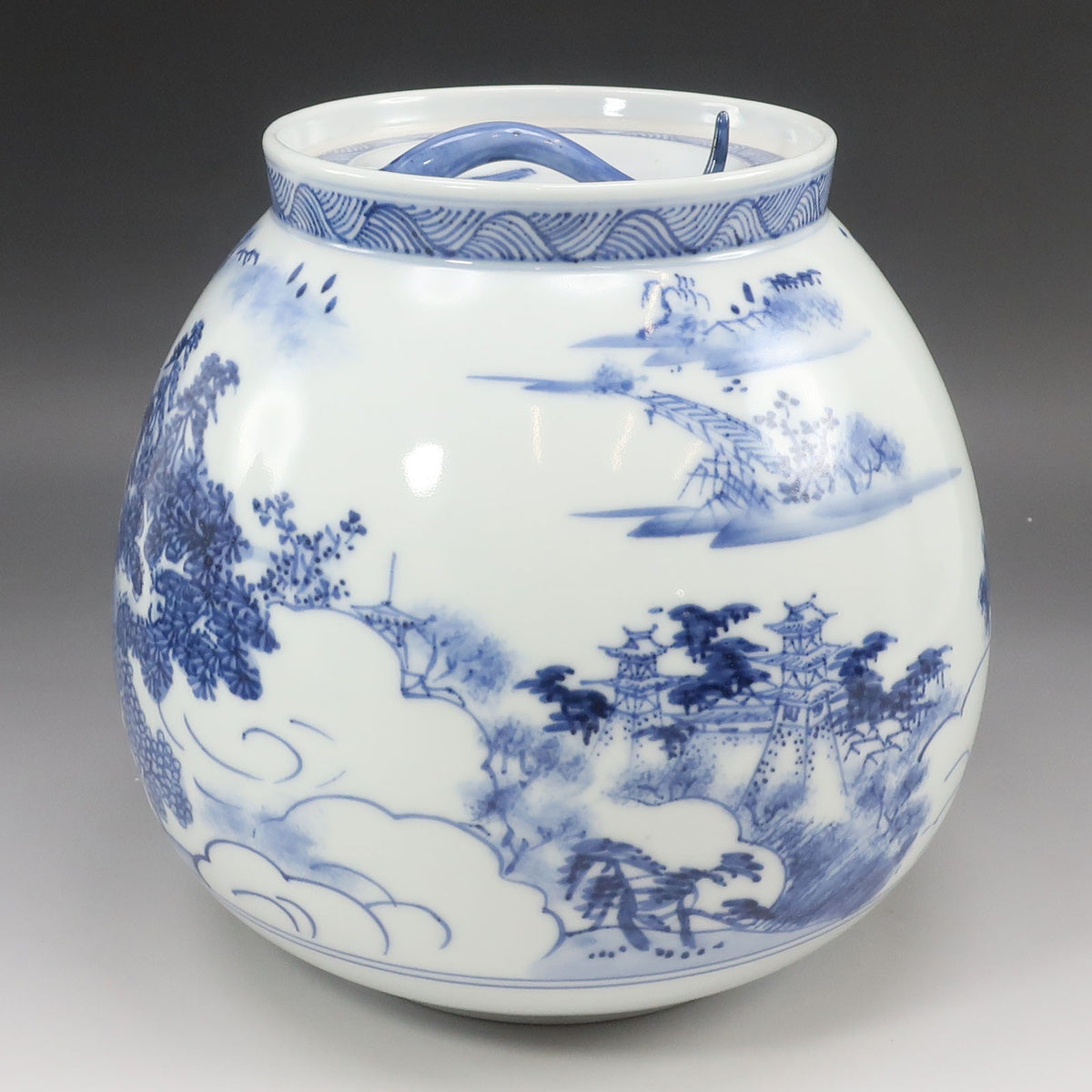 kyoyaki】京焼 紫翠窯 西村徳泉 造 祥瑞写 小服茶碗 骨董品