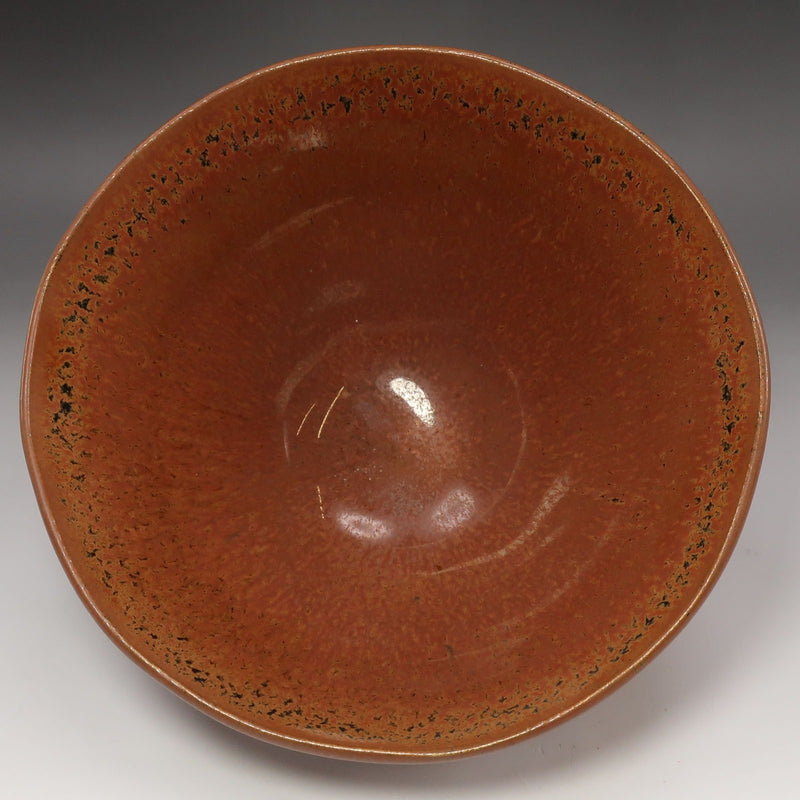 kyoyaki】京焼 【 人間国宝 清水卯一 】 造 柿釉茶碗 骨董品