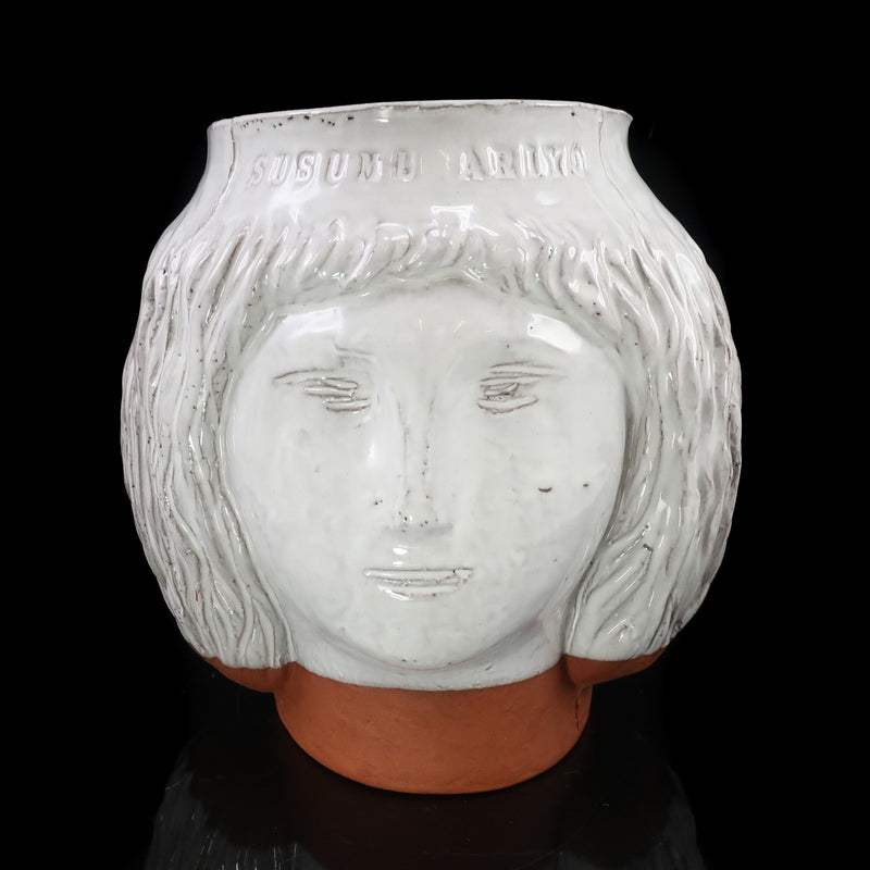 希少品 向井良吉 作 陶製 人物オブジェ 陶磁器 置物 オブジェ