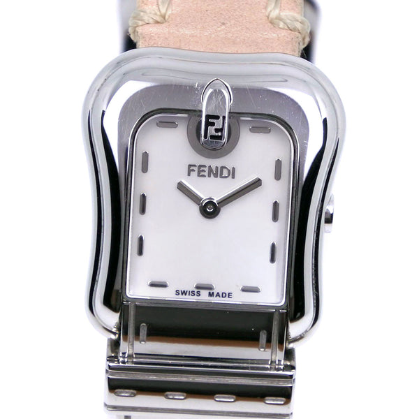 [Fendi] Fendi 
 Befendy reloj 
 3800L acero inoxidable x cuero pantano de cuarzo de cuartzo analógico dial dial dial beefendi damas