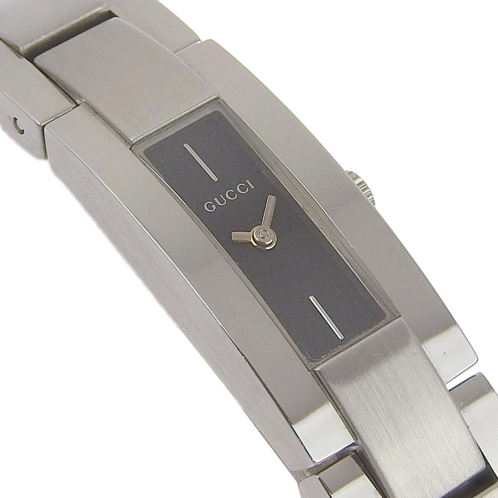 511 GUCCI レディース 時計 4600L シルバー ブラック ブレス Exc+5] Gucci 4600L Black Dial Stainless Steel Quartz Women's Watch
