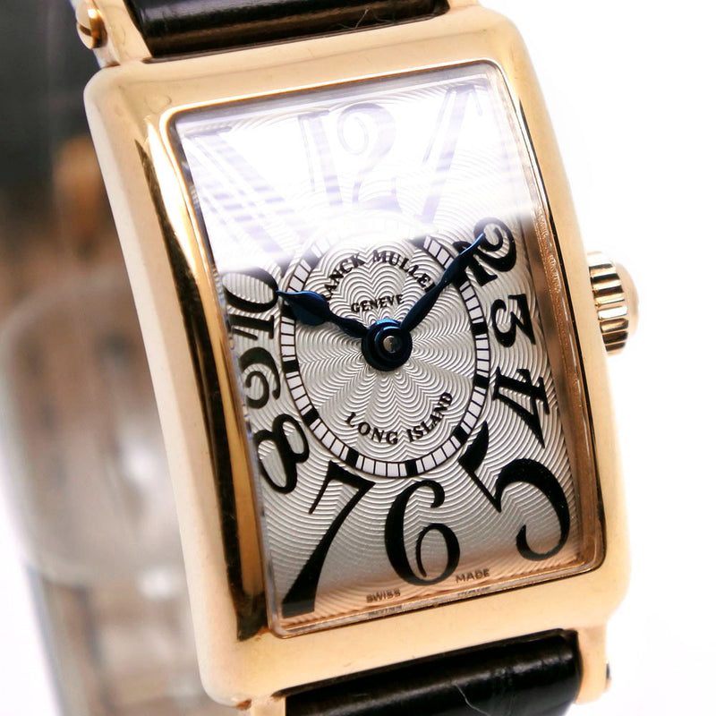 【FRANCK MULLER】フランクミュラー
 ロングアイランド 腕時計
 802QZ K18ゴールド×クロコダイル 黒 クオーツ アナログ表示 シルバー文字盤 Long Island レディース