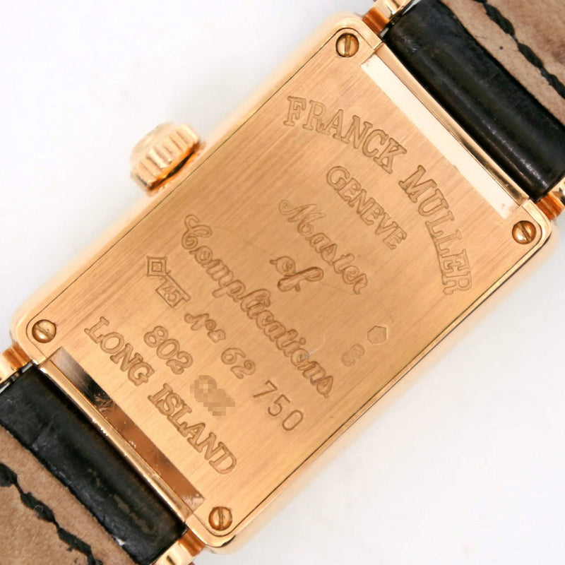 【FRANCK MULLER】フランクミュラー
 ロングアイランド 腕時計
 802QZ K18ゴールド×クロコダイル 黒 クオーツ アナログ表示 シルバー文字盤 Long Island レディース