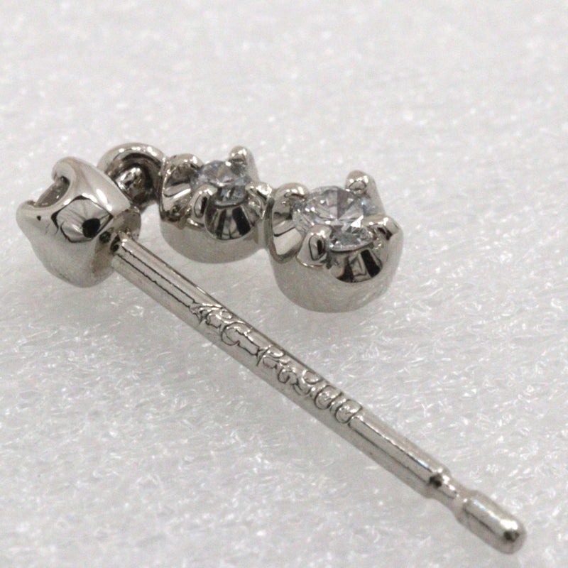 [4 ° C] Yon Sea 3P diamond piercing PT900 Platinum x Diamond about 0.9G 3P Diamond Ladies A+Rank