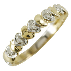 [Ponte Vecchio] Pontevequio Heart No. 8 Anillo / anillo 18KOro amarillo x diamante D0.07 Corazón de sello aproximadamente 2.2g Heart Ladies A-Rank