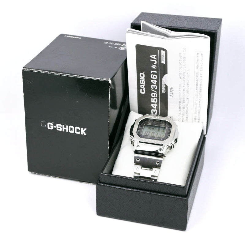 [CASIO] Casio 
 G -shock watch 
 GMW-B5000 Stainless Steel Solar PoweredRadio clock digital display SilverDial G Shock Men's A Rank