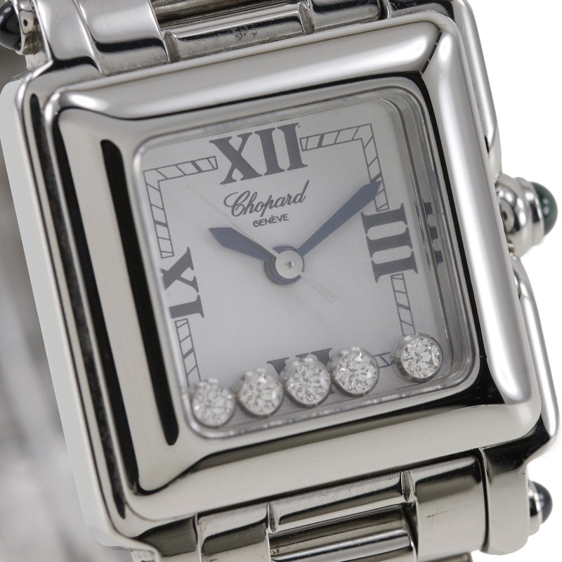 [Chopard] Chopard Happy Sports Watch 5p 이동 다이아몬드 다이얼 27/8893.23 스테인레스 스틸 쿼츠 아날로그 레이디 해피 스포츠 숙녀