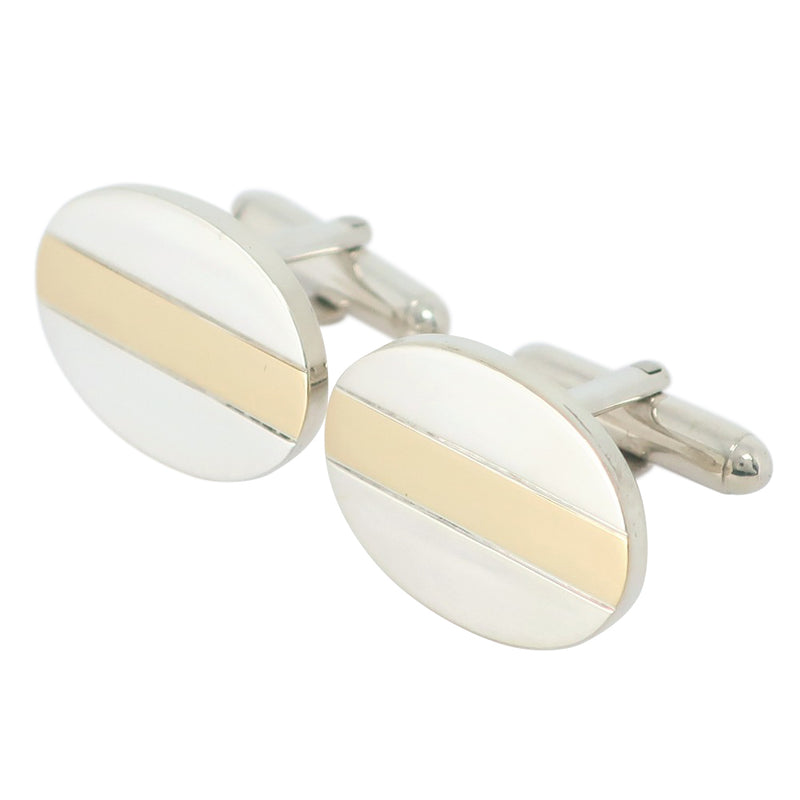 [Tiffany & CO.] Tiffany Oval Cuffsal Silver 925 x K18 Jaune Ovale Ovale Men