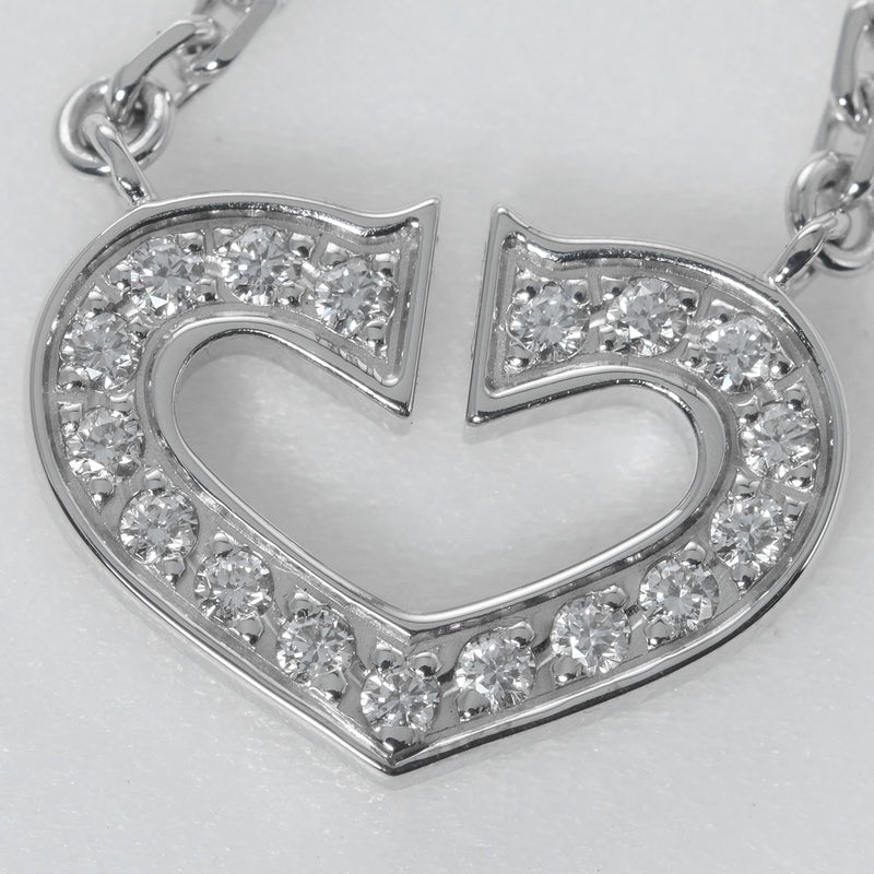 CARTIER】カルティエ Cハート ネックレス 17P K18ホワイトゴールド
