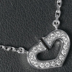 CARTIER】カルティエ Cハート ネックレス 17P K18ホワイトゴールド 