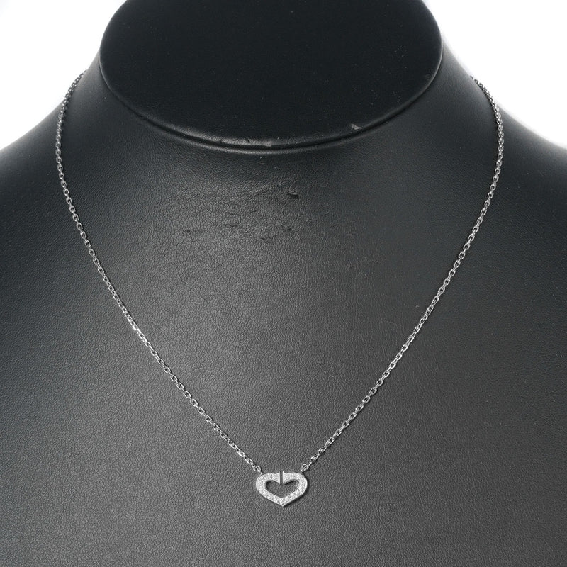 CARTIER】カルティエ Cハート ネックレス 17P K18ホワイトゴールド