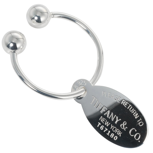 [TIFFANY & CO.] Tiffany 
 Retton -Obertag Keychain 
 Large size Silver 925 Return to OVAL TAG Ladies A Rank