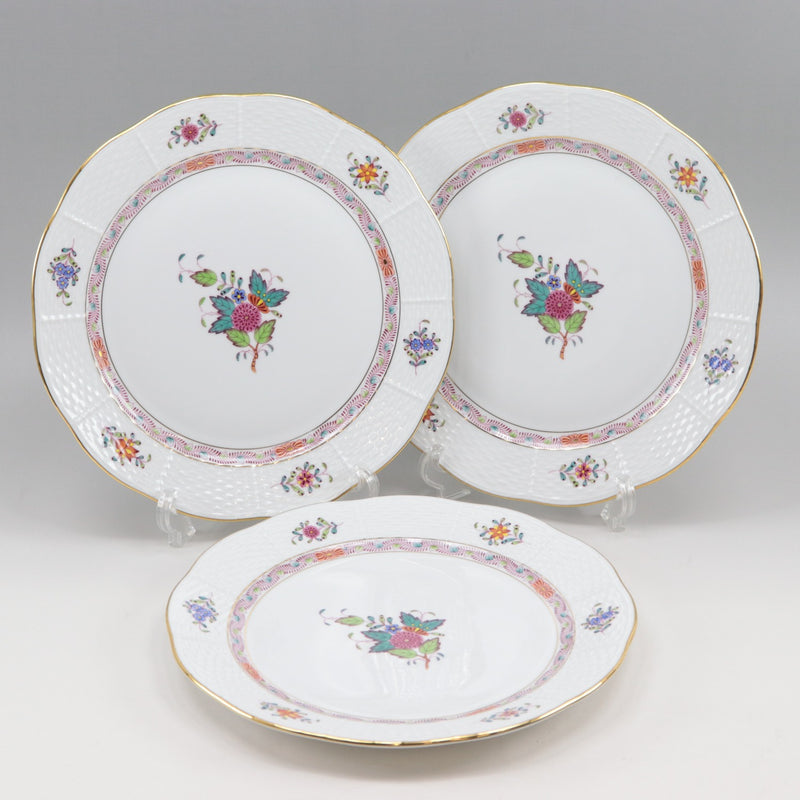 [HEREND] Helend Apony Flower Tableware Plate x 3 pieces 524/AF 25cm Porcelain Apony Flower_S Rank