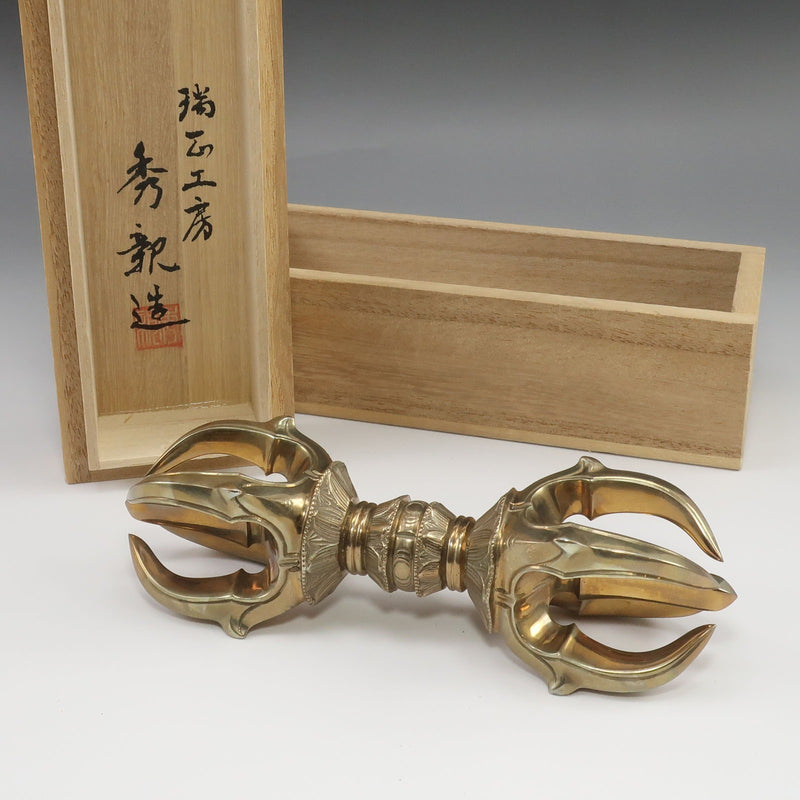 El budismo esotérico implementa Zuisei Koubou Hidechika hecho por Osamu Motosawari Goko mortero Metal antiguo