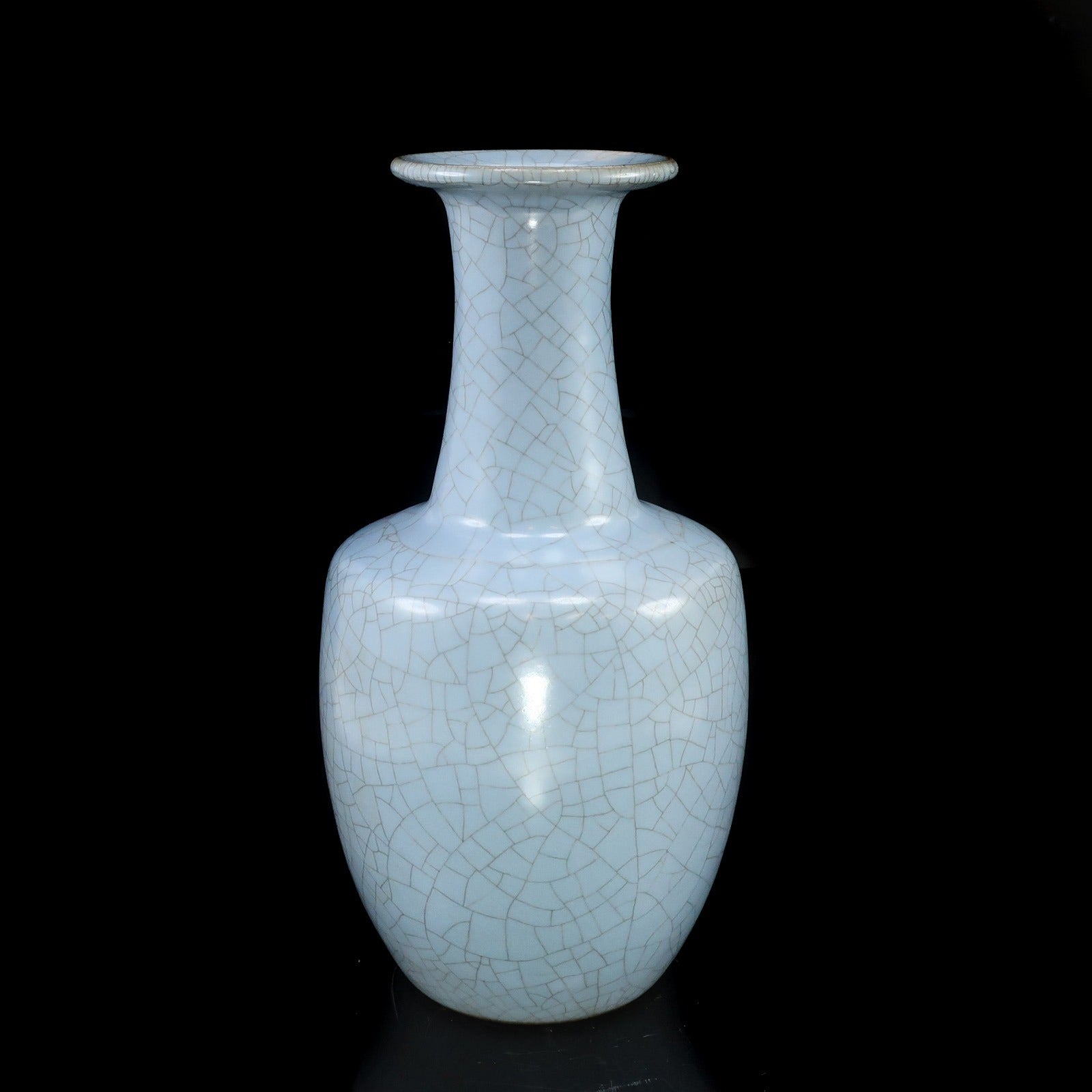kyoyaki】京焼 【 人間国宝 中島宏 】 造 青磁 ( 青瓷 ) 花生 骨董品