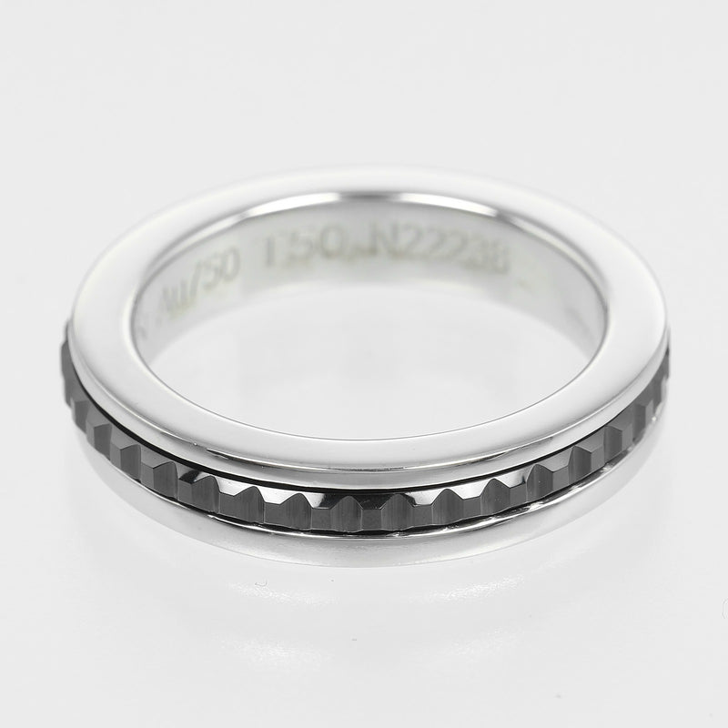 キャトルリング　ブラック×ホワイトゴールド　ラージサイズ　8〜9号の方 キャトル ブラック リング ハーフ ラージ JAL00293｜ブシュロン