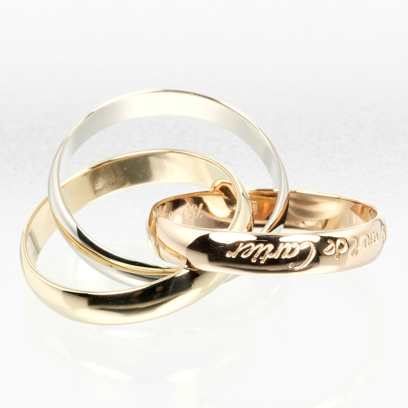 [Cartier] Cartier 
 Trinity No. 10 Anillo / anillo 
 K18 Gold X YG PG WG aproximadamente 6.95g Trinity Ladies A Rank