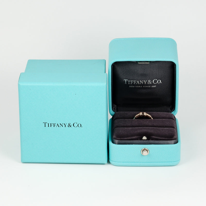 [Tiffany & Co.] Tiffany 
 T- 와이어 번호 8.5 링 / 링 
 K18 핑크 골드 X 다이아몬드 약 2.2g T 와이어 숙녀 랭크