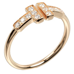 [Tiffany & co.] Tiffany 
 T -Wire No. 8.5 Anillo / anillo 
 K18 Pink Gold x Diamond aproximadamente 2.2g t de alambre damas un rango