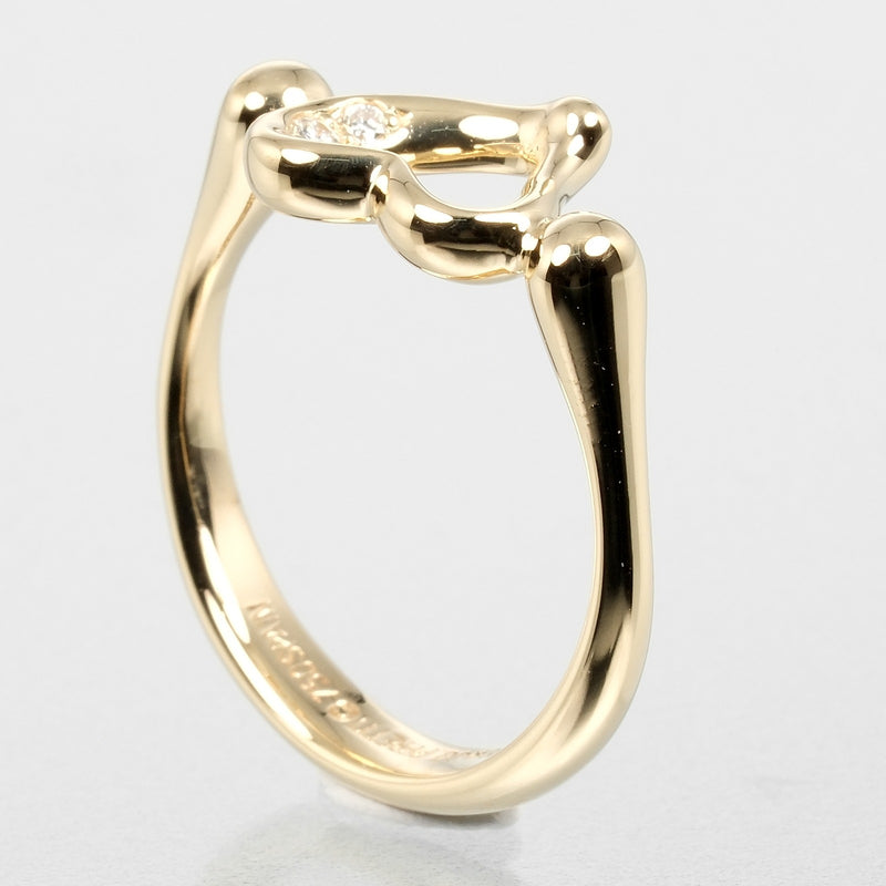 【TIFFANY&Co.】ティファニー
 オープンハート 8号 リング・指輪
 K18イエローゴールド×3P ダイヤモンド 約3.25g Open heart レディースAランク