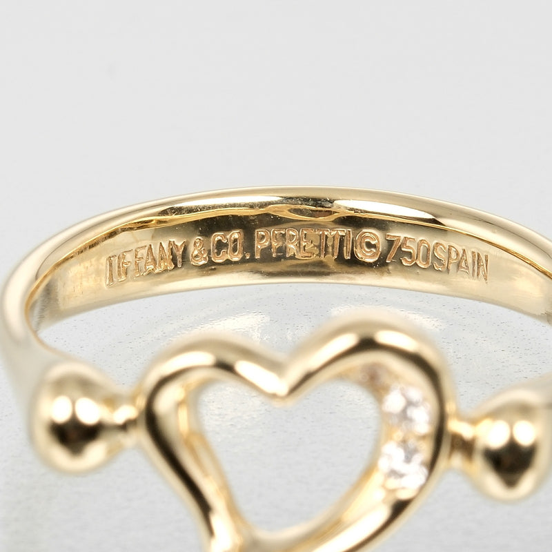 [Tiffany & co.] Tiffany 
 Corazón abierto No. 8 Anillo / anillo 
 K18 Oro amarillo x 3p Diamante aproximadamente 3.25 g de corazón abierto Damas A Rank