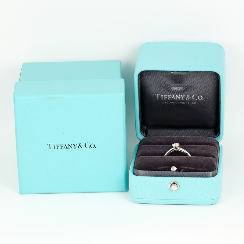 [Tiffany＆Co。]蒂法尼 
 8号铃声 /戒指 /戒指 
 0.31CT如果/f/2vg PT950白金X钻石大约3.5克纸牌女士A等级