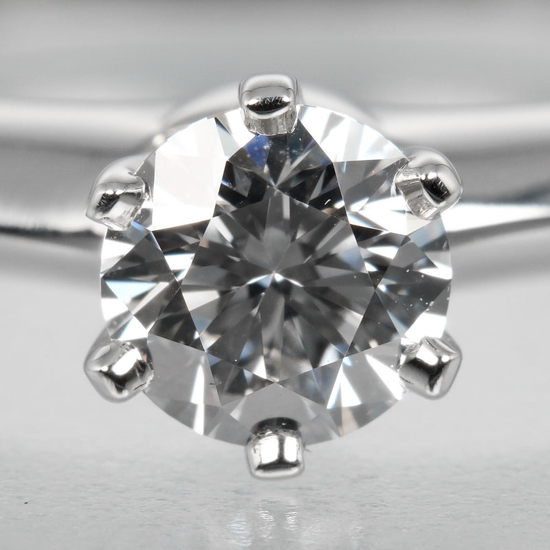 [TIFFANY & CO.] Tiffany 
 Solitaire No. 8 Ring / Ring 
 0.31ct IF/F/2VG PT950 Platinum x Diamond about 3.5g Solitaire Ladies A Rank