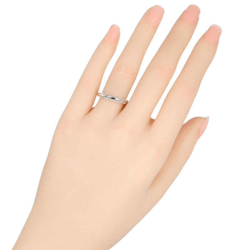 [Tiffany＆Co。]蒂法尼 
 Tugazaza Milgrein 12号戒指 /戒指 
 3毫米型PT950铂大约5.18克切换Milgrain女士A等级