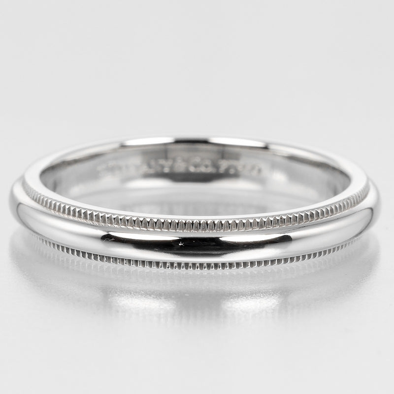 [Tiffany & co.] Tiffany 
 Tugazaza Milgrein No. 12 Anillo / anillo 
 Modelo de 3 mm PT950 Platinum aproximadamente 5.18g Damas de Milgrain alternativas un rango