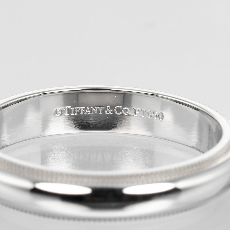 [Tiffany＆Co。]蒂法尼 
 Tugazaza Milgrein 17号戒指 /戒指 
 4mm型号PT950铂大约8.16克切入Milgrain Men's等级