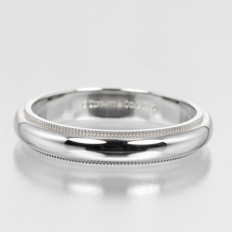 [Tiffany & co.] Tiffany 
 Tugazaza Milgrein No. 17 Anillo / anillo 
 Modelo de 4 mm PT950 Platinum aproximadamente 8.16 g de Milgrain Men's A Rank