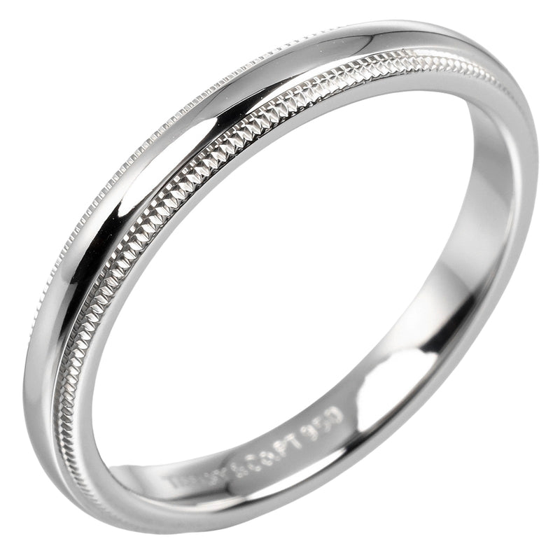 [Tiffany & co.] Tiffany 
 Tugazaza Milgrein No. 17 Anillo / anillo 
 Modelo de 3 mm PT950 Platinum alrededor de 5.97 g TOMINADO MILGRAIN MEN A RANDE