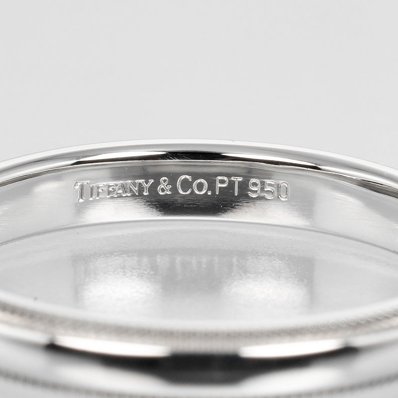 [Tiffany＆Co。]蒂法尼 
 Tugazaza Milgrein 17号戒指 /戒指 
 3mm型号PT950白金约5.97克切换Milgrain男士的排名