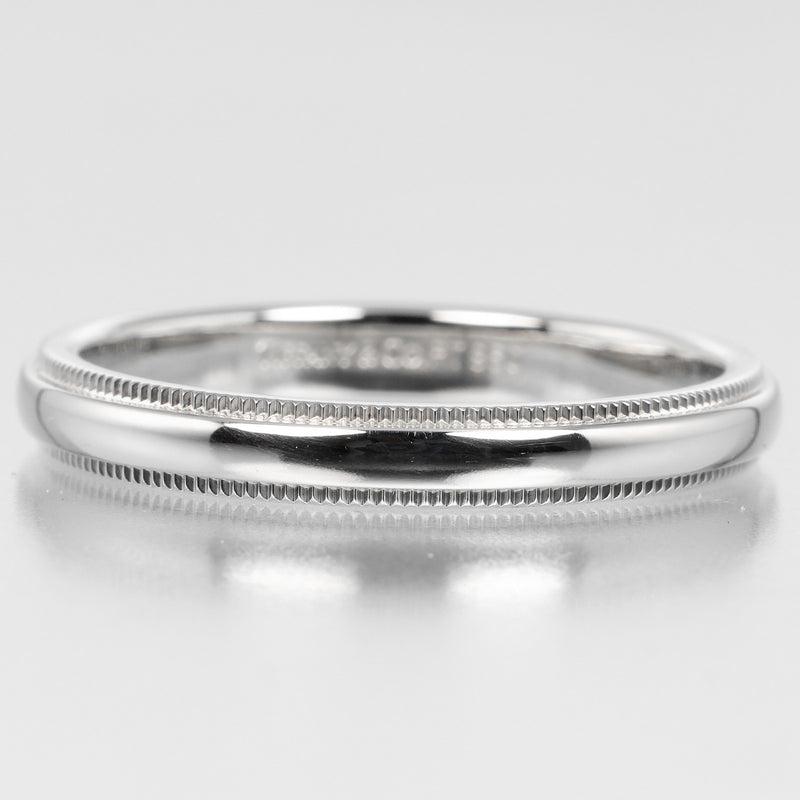 [Tiffany＆Co。]蒂法尼 
 Tugazaza Milgrein 17号戒指 /戒指 
 3mm型号PT950白金约5.97克切换Milgrain男士的排名