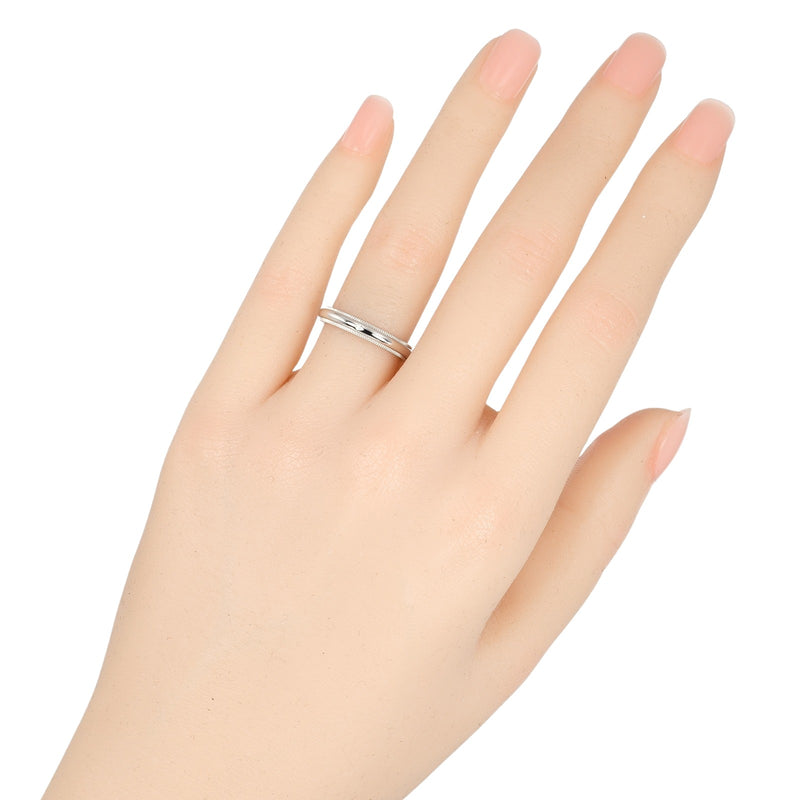 [Tiffany & co.] Tiffany 
 Tugasiza Milgrein No. 8.5 Anillo / anillo 
 Modelo de 3 mm PT950 Platinum x 1p Diamond de aproximadamente 5.27 g de damas de Milgrain alternativas un rango
