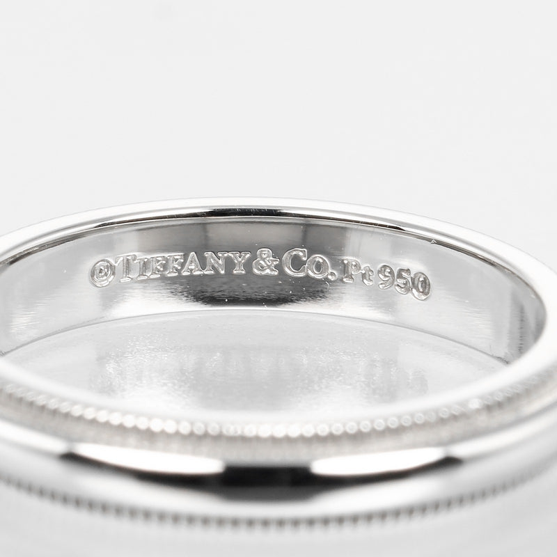 [Tiffany＆Co。]蒂法尼 
 Tugasiza Milgrein No. 8.5戒指 /戒指 
 3mm型号PT950白金X 1P钻石大约5.27克切换Milgrain女士A等级