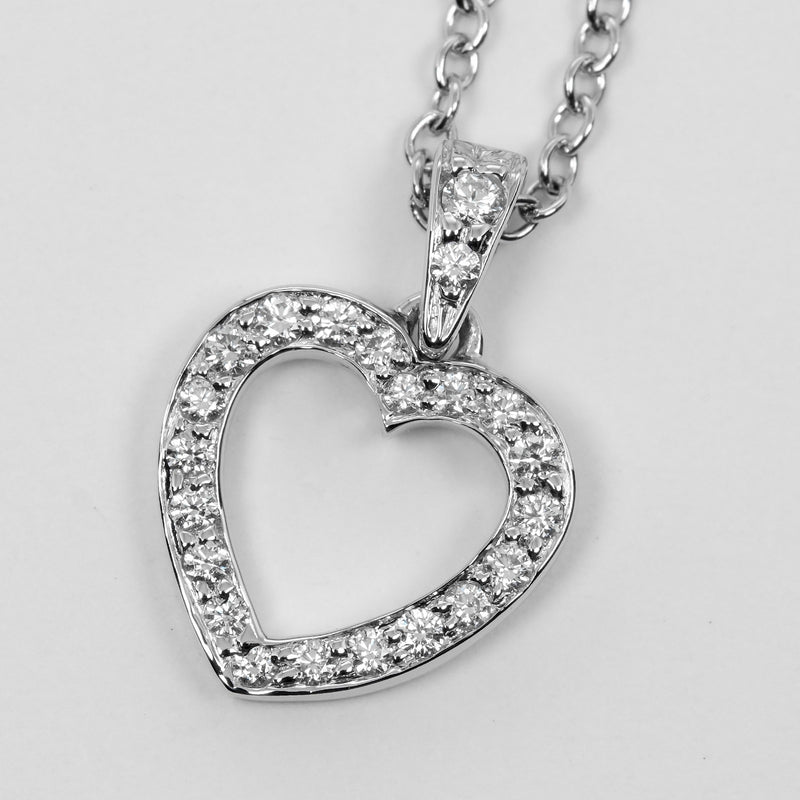 [Tiffany & Co.] Tiffany 
 메트로 하라토 목걸이 
 PT950 플래티넘 X 다이아몬드 약 2.94g 메트로 심장 숙녀 계급