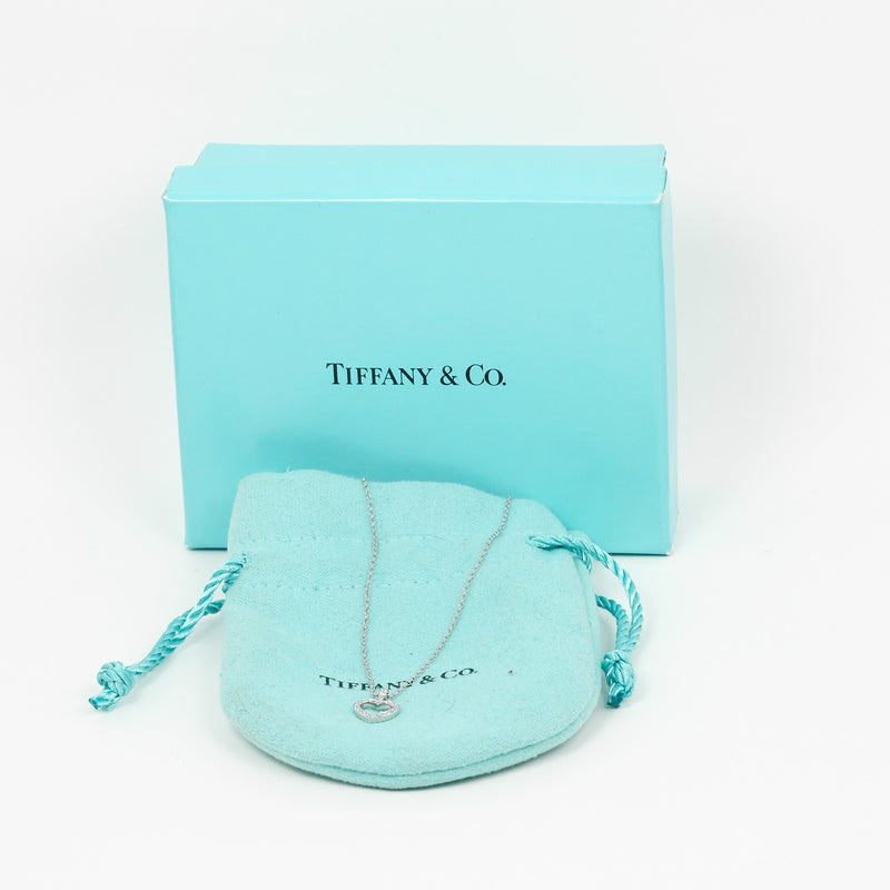 [Tiffany＆Co。]蒂法尼 
 大都会项链 
 PT950白金X钻石大约2.94克地铁女士