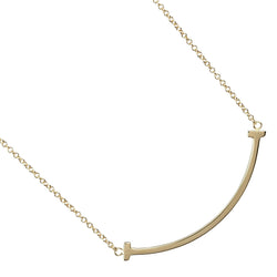 [TIFFANY & CO.] Tiffany 
 T Smile Small Necklace 
 Top width 9.7cm K18 Yellow Gold Approximately 2.94g T Smile Small Ladies A Rank