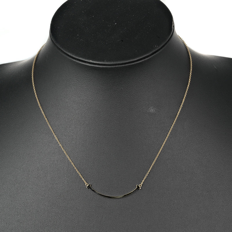 [Tiffany＆Co。]蒂法尼 
 t微笑小项链 
 最高宽度9.7厘米K18黄金大约2.94g t微笑小女士