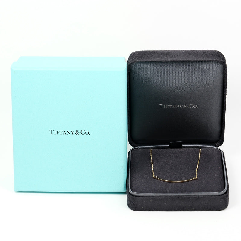 [Tiffany & Co.] Tiffany 
 작은 목걸이 미소 
 상단 너비 9.7cm K18 옐로우 골드 대략 2.94g t 미소 작은 숙녀 랭크